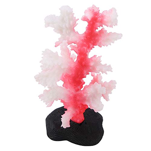 Coral artificial, planta de simulación Coral de silicona luminosa para acuarios Adorno de paisaje Decoración de acuario(rojo)
