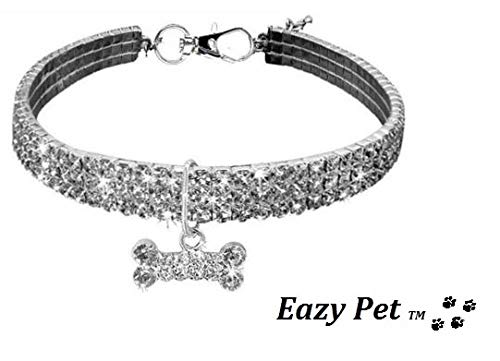 Dalmation Collar para Perro con diseño de dálmata y Piedras Brillantes de Swarovski, tamaño pequeño