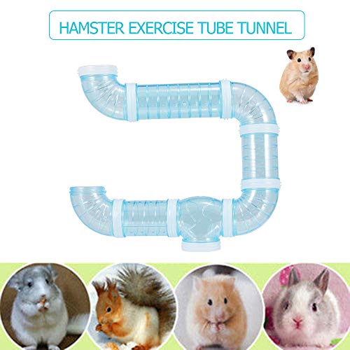 Decdeal Juguete de Túnel para Hámster Pista Circular para Ratón Calibre 5.5 cm Azul Ejercicio de Entrenamiento para Marmota