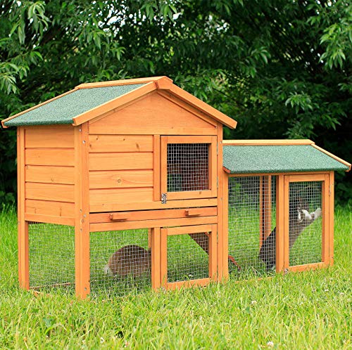 Dibea Conejera Refugio para Mascotas pequeñas Chalet Conejos 147x52x85 cm