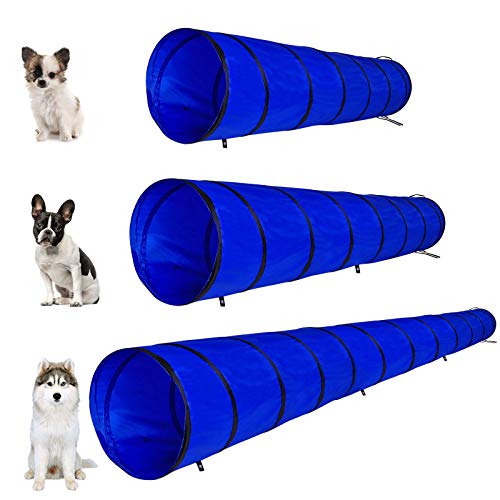 Dibea Túnel para Perros, túnel para Gatos, túnel de Juegos, túnel de Agilidad para Mascotas en Varios tamaños, Color Azul (L) 500 x 60 cm