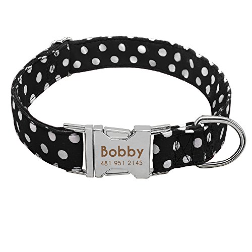 Didog - Collar de perro con grabado personalizable, nailon suave con hebilla de liberación rápida de acero inoxidable, collar de perro con placa de identificación, para perros pequeños y medianos