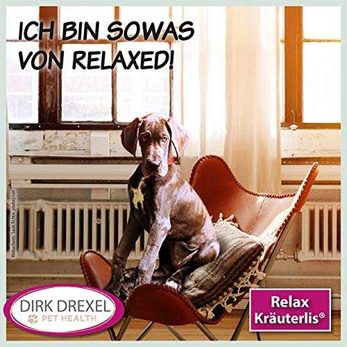 Dirk Drexel Relax herbal lis para perros 92g | Ansiedad y estrés con flores de Bach | Paz mental | Para la armonización