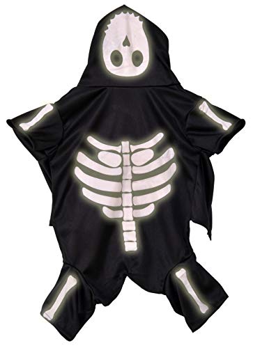 Disfraz mascota - Esqueleto que Brilla en la oscuridad, Talla M perro (Rubie's 887825-M)