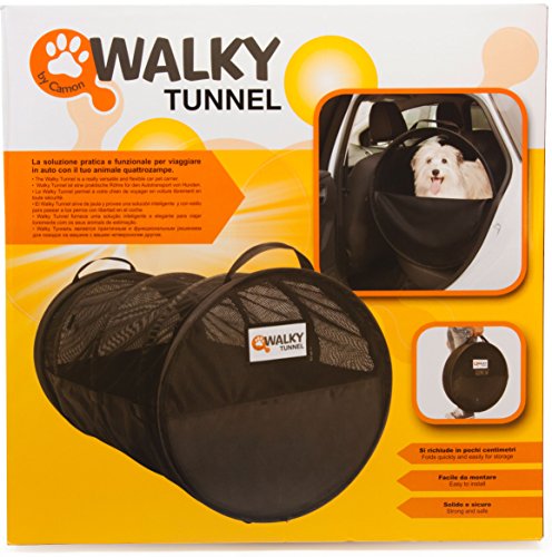 dobar 62400 Walky túnel – Enorme – Caja de Transporte para Mascotas en el Coche, Plegable Bolsa de Transporte para Varios Perros y Gatos, diámetro 60 x 120 cm, XXL, Negro