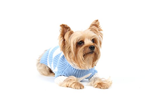 Doggy Dolly w050 – Jersey de Punto para Perros, diseño de Rayas, Color Azul y Blanco