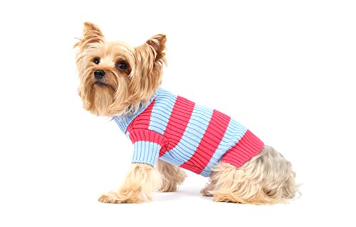 Doggy Dolly W314 – Jersey de Punto para Perros, Color Rosa/Azul Rayas