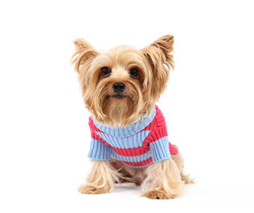Doggy Dolly W314 – Jersey de Punto para Perros, Color Rosa/Azul Rayas