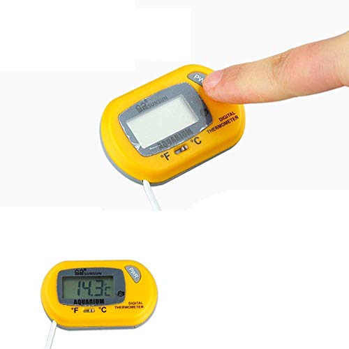 DollaTek 2Pcs LCD Termómetro Digital para acuarios Temperatura del terrario de Agua del Tanque de Peces - Amarillo