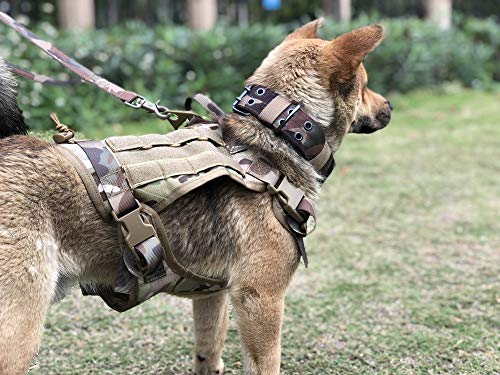 Ducomi Arnés táctico militar para perros K9 entrenamiento y trabajo – Arnés para perro – Tamaño mediano, gran pastor alemán, Pitbull, Rottweiler (Negro, M)
