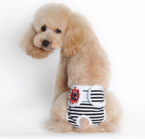 E-Kauf Paquete de 3 pantalones protectores lavables, bragas de higiene de algodón para perra
