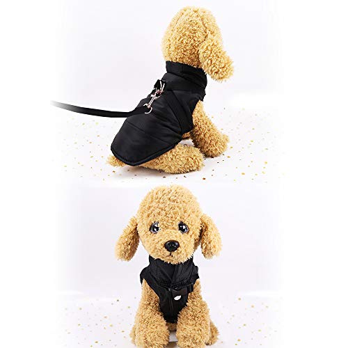 Eastlion Chaqueta de Perro para Invierno Impermeable Abrigo cálido Ropa de Chaleco para Perros,Negro,XL