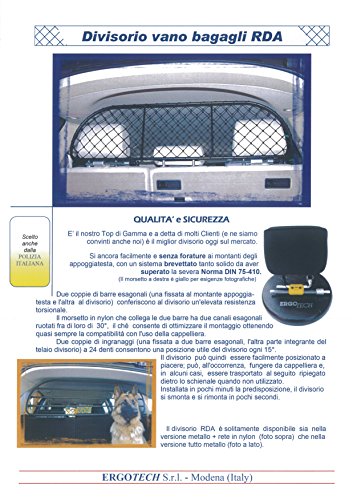 ERGOTECH Rejilla Separador protección RDA65-XXL, para Perros y Maletas. Segura, Confortable para tu Perro, Garantizada!