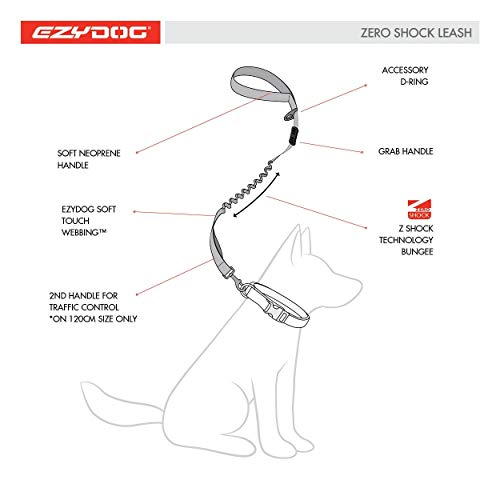 EzyDog Zero Shock Lite - Correa para Perro (48 Pulgadas), Color Chocolate