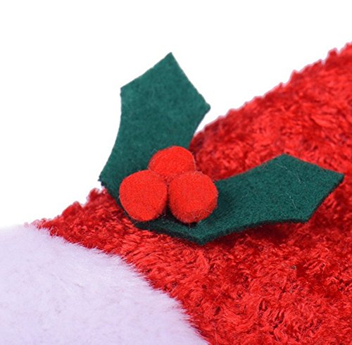 Fablcrew - Gorro de Navidad para mascotas, diseño de Papá Noel con collar para perros pequeños