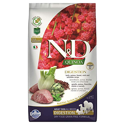 farmina N & D perro Digestion Lamb con cordero, Quinoa, Finocchio Menta y Carciofo de 2,5 kg