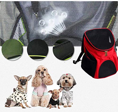 Fdit Bolsa de Hombro Portátil para Mascotas Mochila de Mascotas Transpirable Portador de Viajes Aire Libre para Mascotas Perro Gato Conejo(Azul)