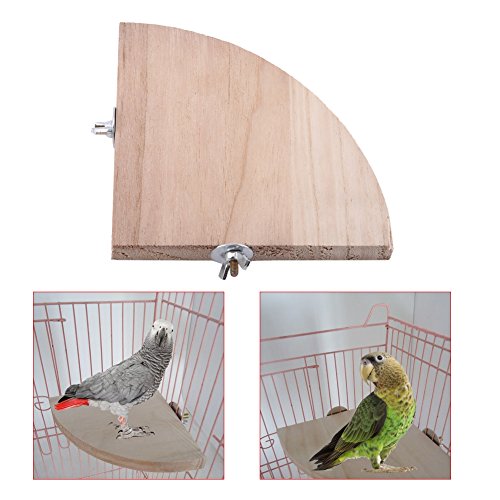 Fdit - Jaula de pájaros de madera con forma de abanico para perca, hámster, pequeño animal, juguete de Budgie