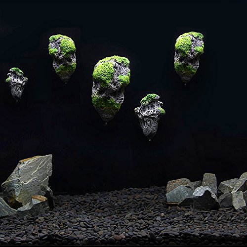 Fdit Ornamento Acuario Flotante de Roca Resina Artificial Ornamento del Acuario Piedras Decoración Adornos Pecera(M)