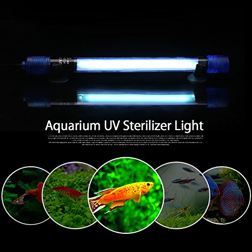 Fdit UV Lámpara de Tanque de Peces Lámpara Esterilizador Lámpara Bactericida Luz para Tanque de Acuario 220-240V UV de 5W 7W 9W 11W 13W(UV-7)