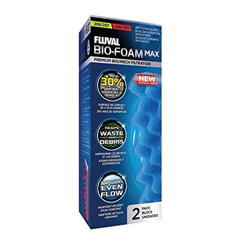Fluval Bio-Foam Max Bloque de filtración biológica, paquete de 2