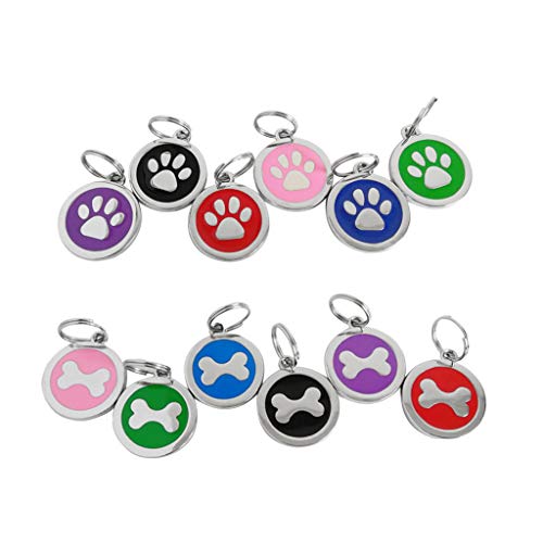 Fogun - Placa identificativa para perro o gato, con número de teléfono y collar para mascotas
