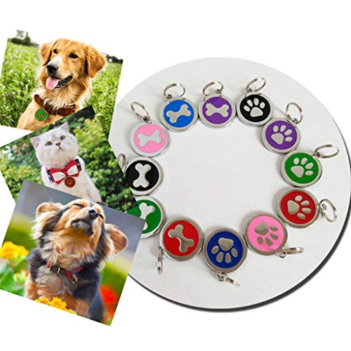 Fogun - Placa identificativa para perro o gato, con número de teléfono y collar para mascotas