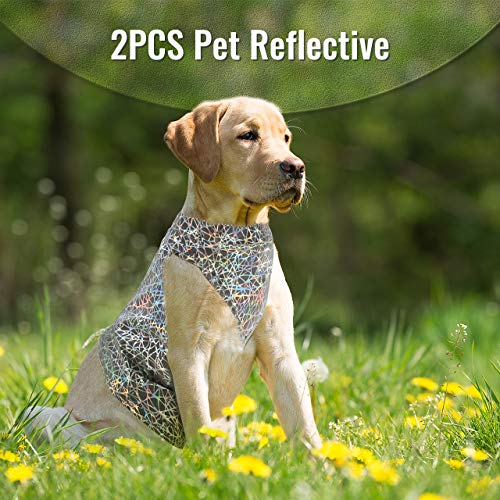FurPaw Chaleco Reflectante Perros, 2 Piezas Bufanda Ropa Colorida para Cachorro Chaqueta Seguridad para Mascotas Prros Grande Al Aire Libre