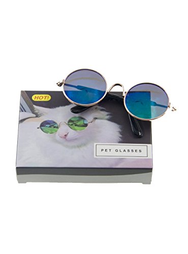 Gafas de sol redondas para gatos o perros pequeños, MMY, marco de metal, 1 unidad
