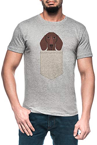 Gaitero - Perro Tejonero, Weener Perro, Wiener Perro, Mascota Retrato, Chorizo Perro, Mascota Hombre Gris Camiseta Manga Corta Men's Grey T-Shirt