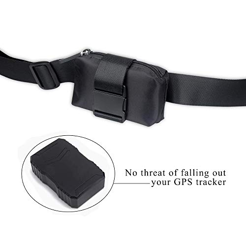 Gexgune Collar GPS Collar Negro para Mascotas para Vacas Perros Grandes Caballos Cerdos Bolsa Impermeable Collar con rastreador GPS Inteligente (sin GPS Incluido)