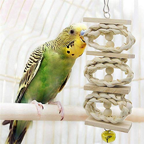 GingerUP 7 Unidades Juguetes para Pájaros Colorful Columpio para Loros Accesorios Jaula Pajaros Bite Toy con Campanas para Periquitos