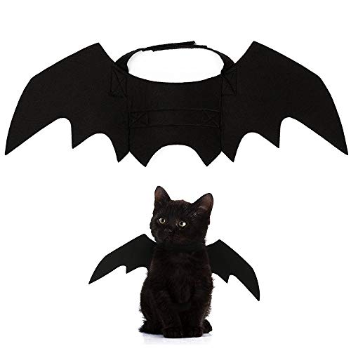 Glodenbridge Halloween Pet Dog Costume Vampire Wings Fancy Dress Costume Outfit Bat Wings Cats Dogs which Neck Circumference from 24-36cm Bust from 36-42cm