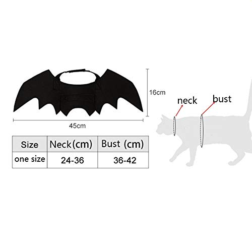 Glodenbridge Halloween Pet Dog Costume Vampire Wings Fancy Dress Costume Outfit Bat Wings Cats Dogs which Neck Circumference from 24-36cm Bust from 36-42cm