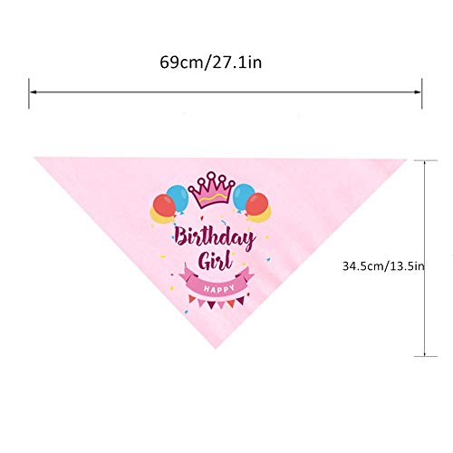Gorro de cumpleaños para mascota con bandana, sombrero de gato ajustable con velas de colores, bufanda de cumpleaños para perro, para perros grandes y medianos, gatos y cachorros, color rosa