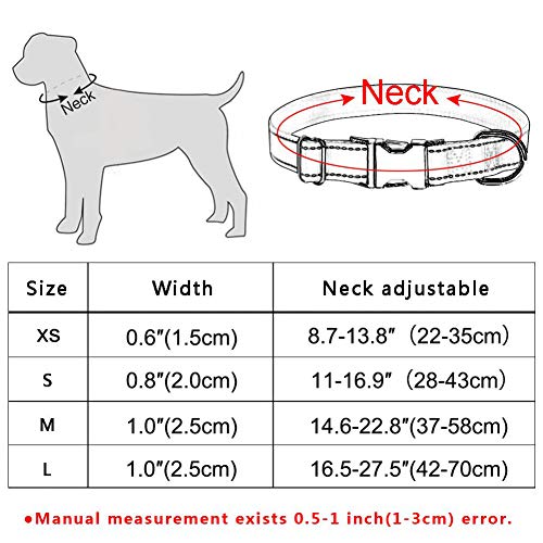GSERA Collar de Perro de Nylon Ajustable con Acolchado de Neopreno Suave Collares Ligeros de Entrenamiento al Aire Libre para Perros Pequeños/Medianos/Grandes