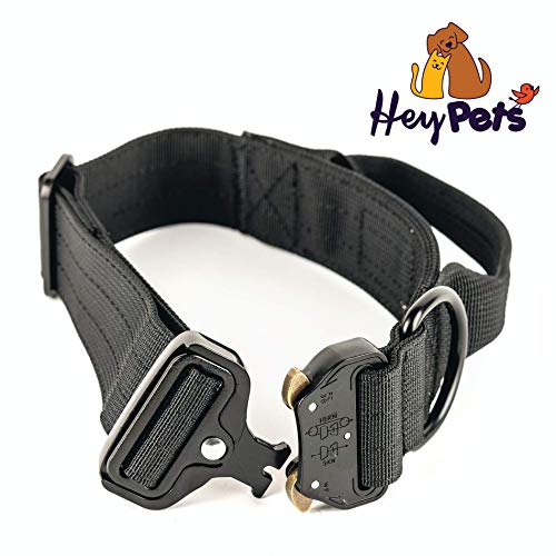 Hey Pets - Collar para perros de entrenamiento (nailon altamente resistente, para perros medianos y grandes, con cierre macizo, acabado de alta calidad, longitud = 40-50 cm, XL = 45-55 cm)
