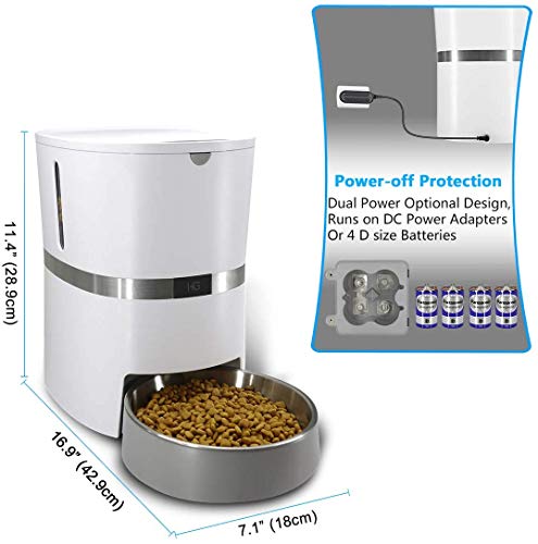 HoneyGuaridan A36 Alimentador Automático De Mascotas, Capacidad 13 Tazas