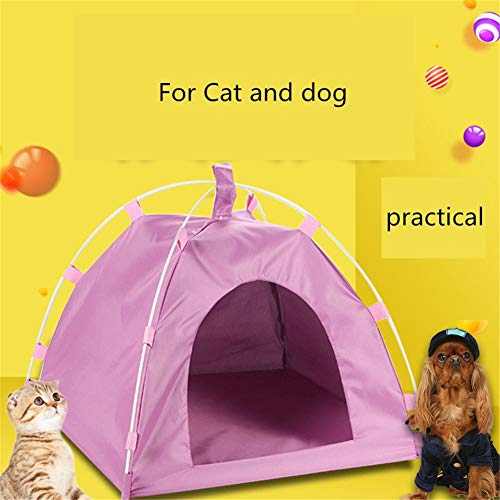 hongyupu Mascota Tiendas de campaña Casitas para Gatos Casa de Perro Cama Interior Caseta de Perro al Aire Libre Interior Casa de Perro Pink