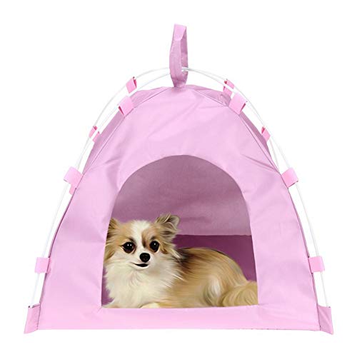 hongyupu Mascota Tiendas de campaña Casitas para Gatos Casa de Perro Cama Interior Caseta de Perro al Aire Libre Interior Casa de Perro Pink