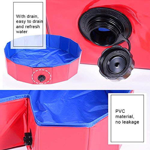 Hoom Piscina Plegable para Perros Gatos Bañera Portátil para Mascotas Plegable PVC Antideslizante y Resistente al Desgaste (80 * 20CM)