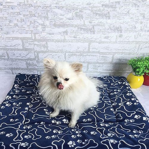 Hoylson Manta para Perro Gato Suave Cálida Manta Lavable para Pequeño Medianos Grande Mascota(Azul, pequeño)