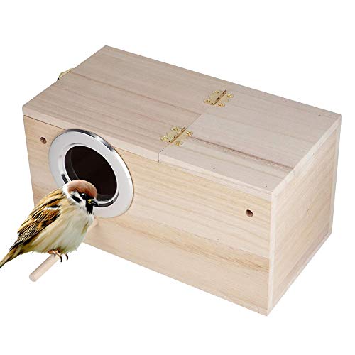 Huairdum Caja de cría de pájaros, nidos de Mascotas de Madera Accesorios para jaulas de cría de Loros con un tamaño de 9.6x5.1x5.1in para Loros Bird(Apertura Izquierda-#1)