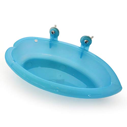 Hypeety - Bañera para pájaros con espejo. Bañera portátil para loros, accesorios baño para pájaros