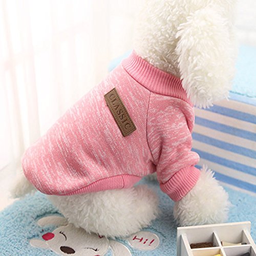 Idepet - Ropa para mascotas: jersey de forro polar para perros y gatos, L, Rosa