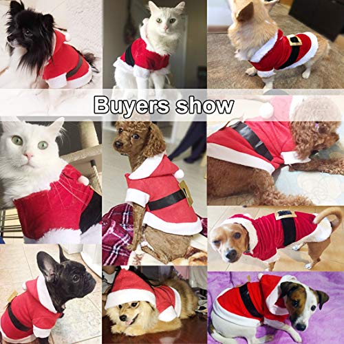Idepet Santa Dog Costume Christmas Cotton Ropa para mascotas Invierno Sudadera con capucha Ropa para perros Ropa para mascotas Chihuahua Yorkshire Poodle