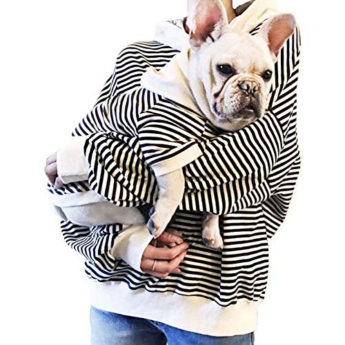 Invierno Disfraz for Mascotas con Sombrero Mascota Perro Otoño Ropa Rayas Suéter Algodón Traje de Padre e Hijo for Mujeres Mascotas Sudadera de Perro for Perros Gatos ( Color : Black , Size : XL )