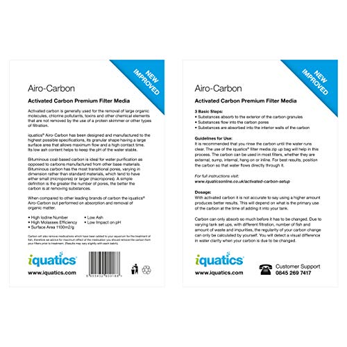 iQuatics - Carbono Activado de Alta absorción en comparación con Otros (1 kg)