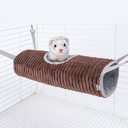 JKGHK Hamster Hamaca para Animales Pequeños, Siesta para Mascotas Cama Colgante Accesorios Túnel Tubo Rata Hurón Juguete,Gris