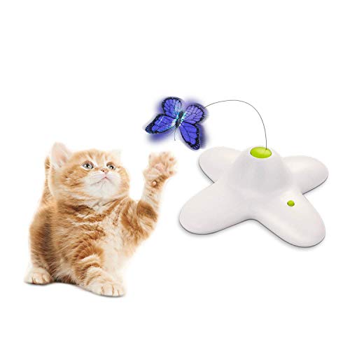 Juguete interactivo de mariposa para gatos con dos mariposas de repuesto